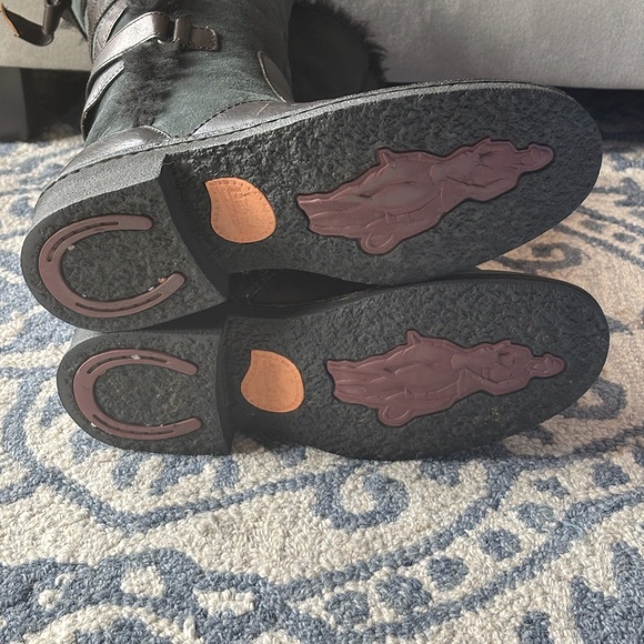 Born Black Leather Shearling Lined Riding Winter Boots - Picture 9 of 9